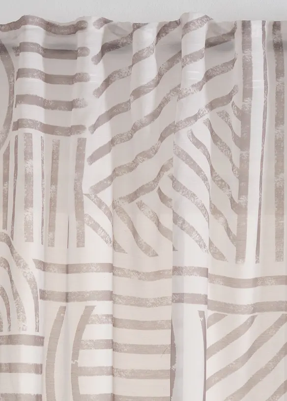 Transparant gordijn met grafisch motief (1 stuk), bonprix