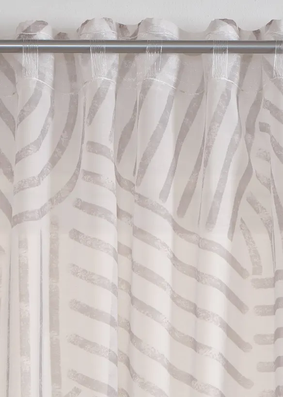 Transparant gordijn met grafisch motief (1 stuk), bonprix