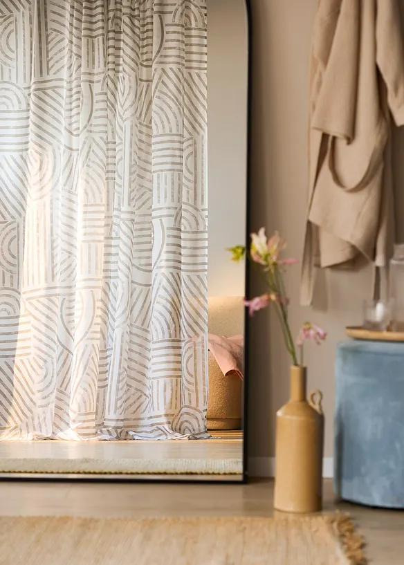 Transparant gordijn met grafisch motief (1 stuk), bonprix