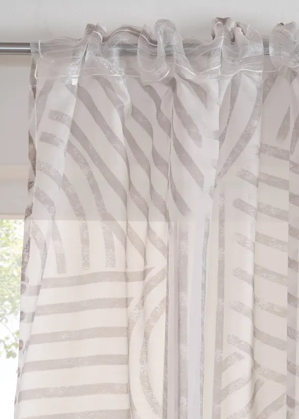 Transparant gordijn met grafisch motief (1 stuk), bonprix