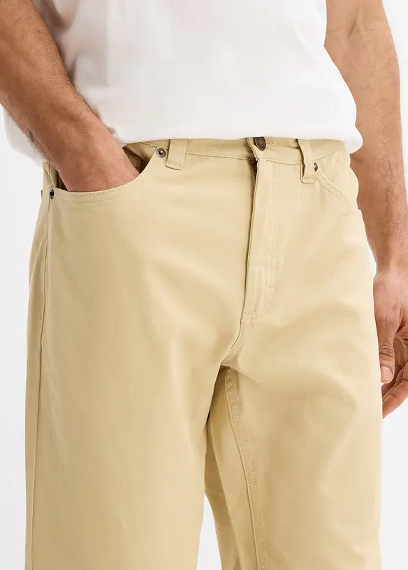 Regular fit twill broek van katoen, straight, bonprix