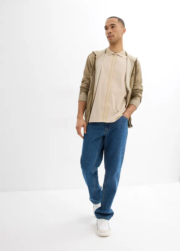 Piqué poloshirt met ritssluiting van katoen, bonprix