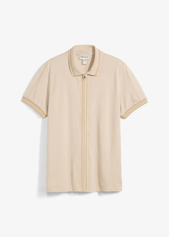 Piqué poloshirt met ritssluiting van katoen, bonprix