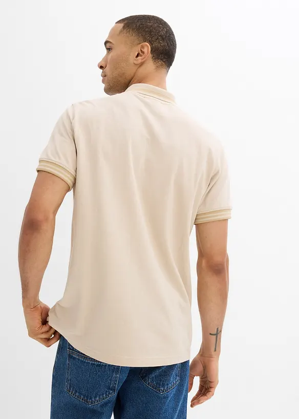 Piqué poloshirt met ritssluiting van katoen, bonprix