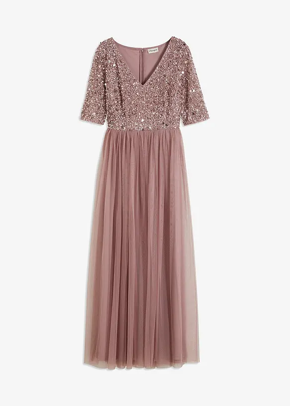 Maxi jurk met paillettenborduursel, bonprix
