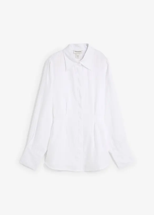 Getailleerde linnen blouse, bonprix