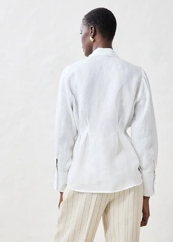 Getailleerde linnen blouse, bonprix