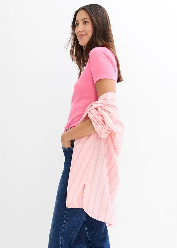 Geribd shirt van biologisch katoen (set van 2), bonprix