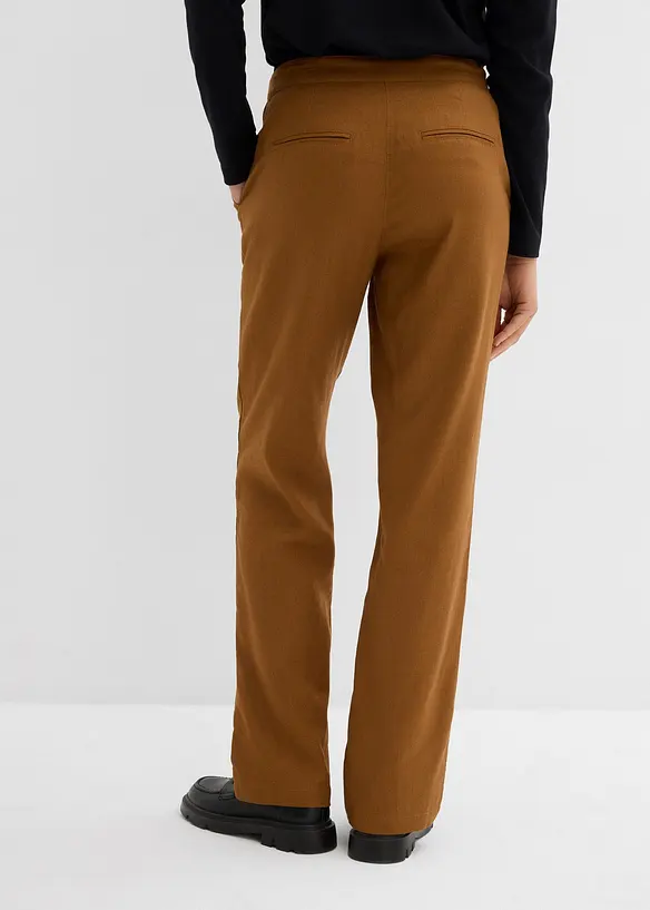 High waist broek van een linnen-viscosemix, bonprix
