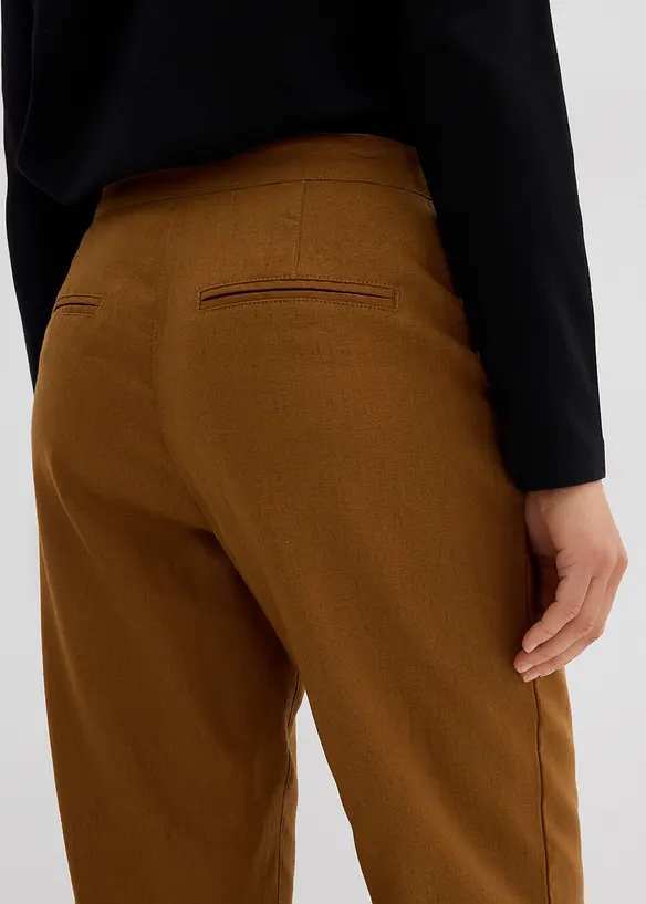 High waist broek van een linnen-viscosemix, bonprix
