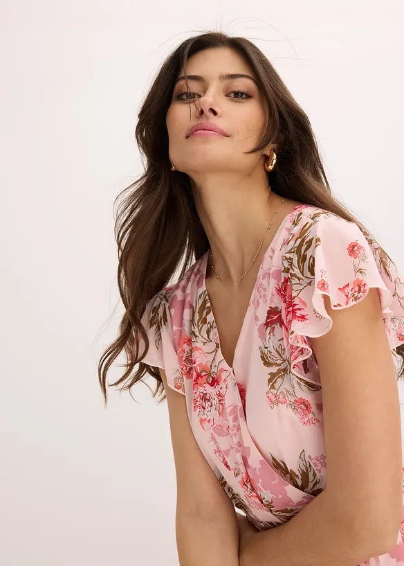 Chiffon jurk met volants, bonprix