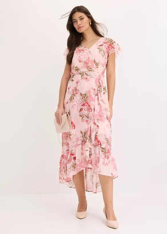 Chiffon jurk met volants, bonprix