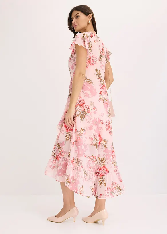 Chiffon jurk met volants, bonprix