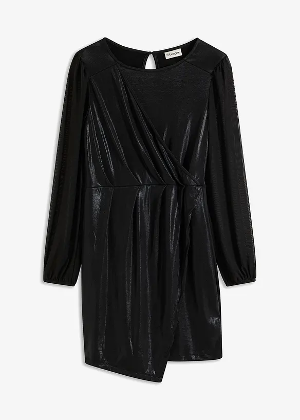 Mini jurk met drapering, bonprix