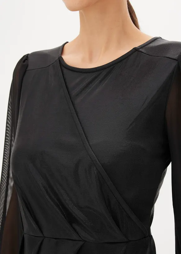 Mini jurk met drapering, bonprix