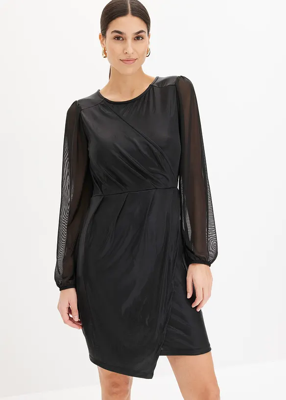 Mini jurk met drapering, bonprix