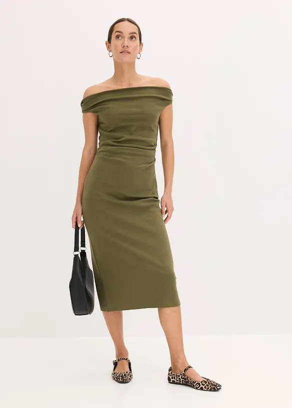 Carmen midi jurk, bonprix
