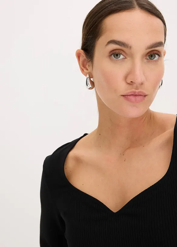 Geribde midi jurk, bonprix