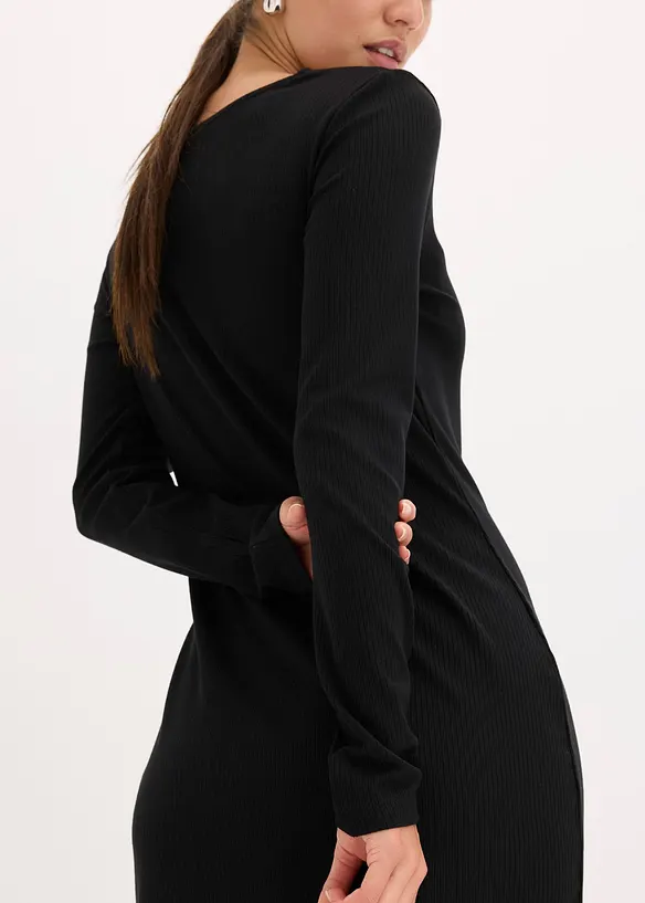 Geribde midi jurk, bonprix