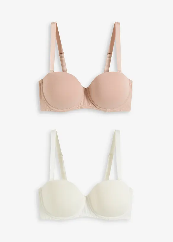 Strapless beugel bh met biologisch katoen (set van 2), bonprix