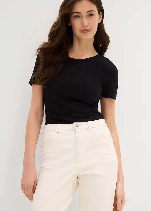 Mom jeans, high waist, low stretch cropped, bonprix