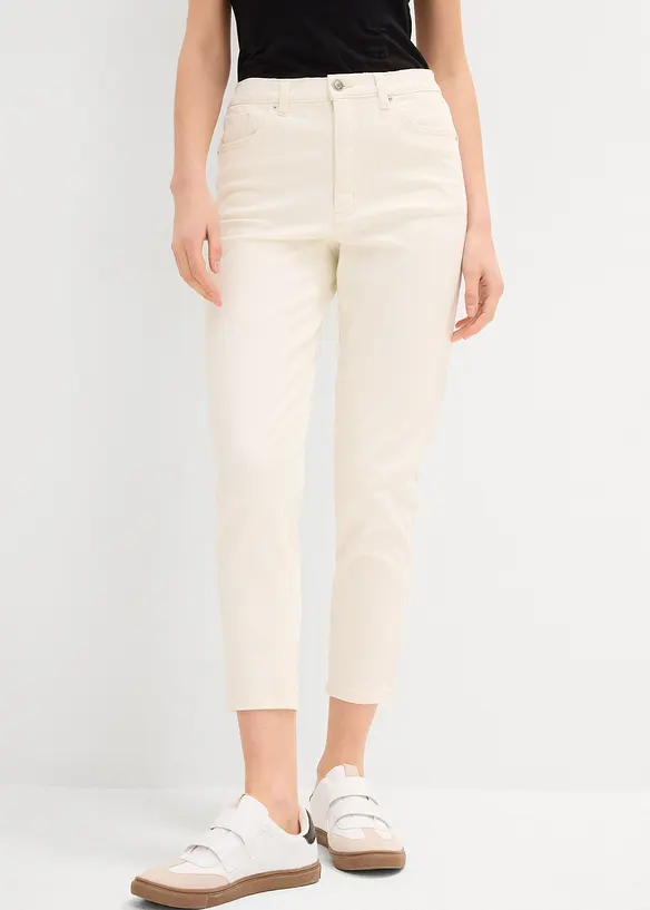 Mom jeans, high waist, low stretch cropped, bonprix