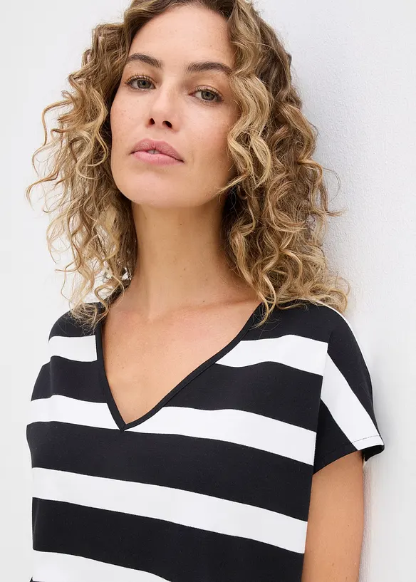 Gestreept gebreid shirt, bonprix