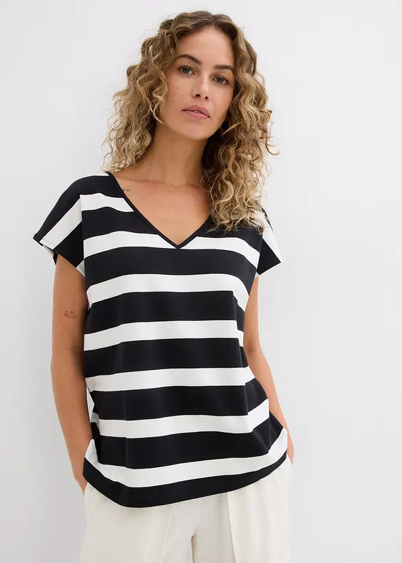 Gestreept gebreid shirt, bonprix