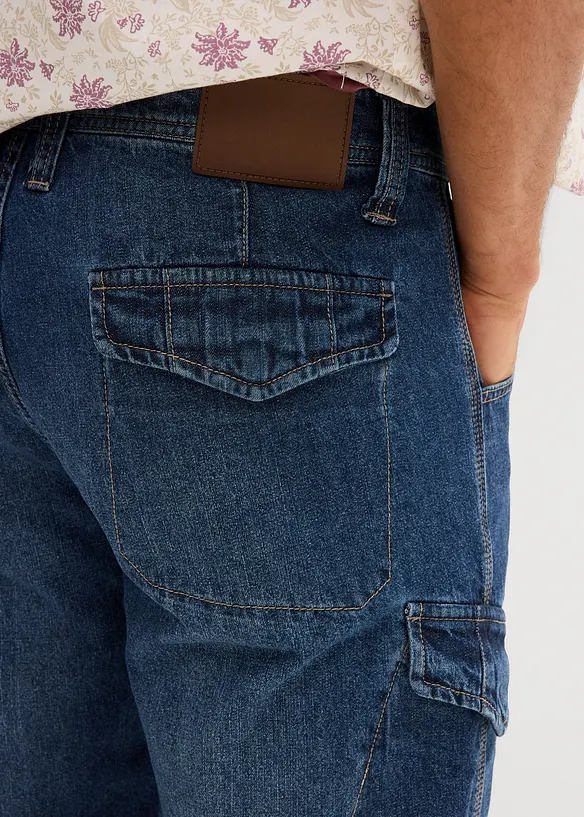 Lichte jeans cargo bermuda, relaxed fit, bonprix
