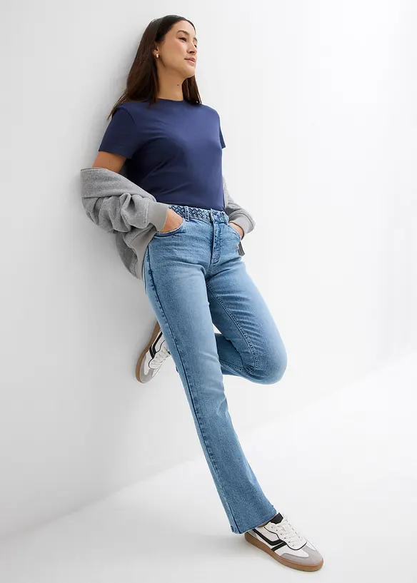 Straight jeans mid waist, bonprix