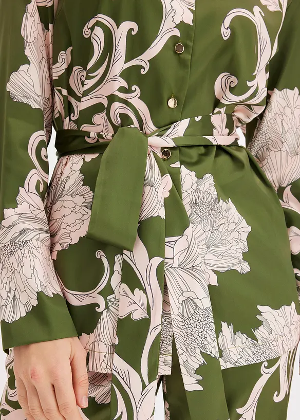 Gedessineerde blouse met satijn, bonprix