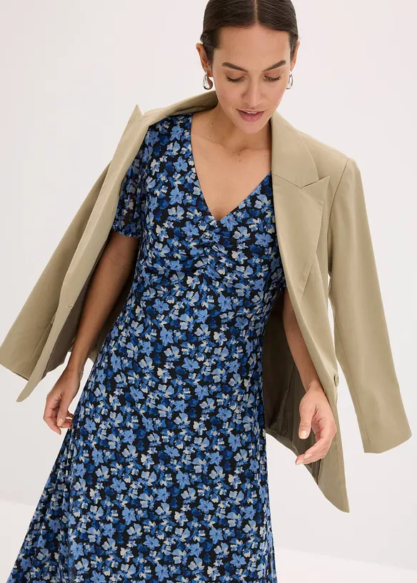 Gedessineerde midi-jurk van mesh, bonprix