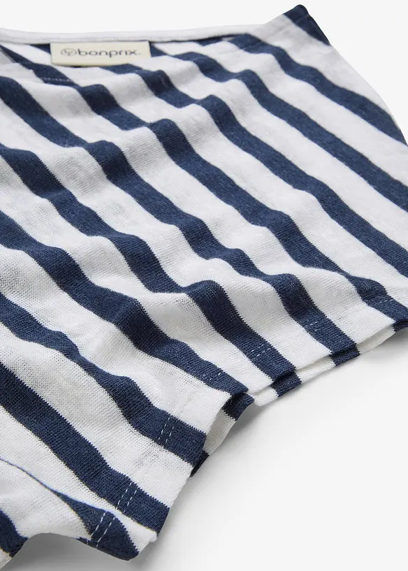 Linnen shirt met vleermuismouwen en V-hals, bonprix