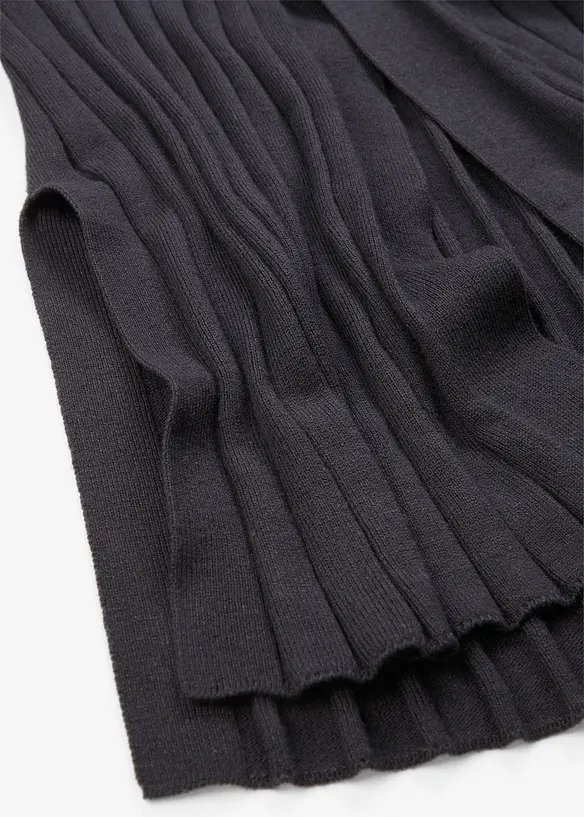 Lang gebreid vest met zijde, bonprix