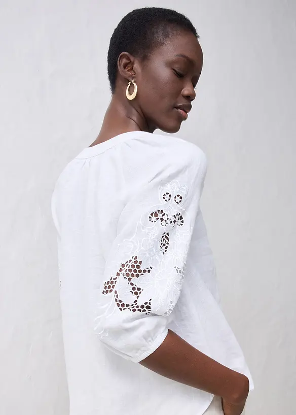 Tuniek van puur linnen, met broderie anglaise, bonprix