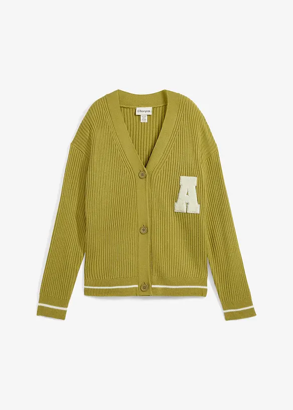 Oversized gebreid vest met borduursel, bonprix