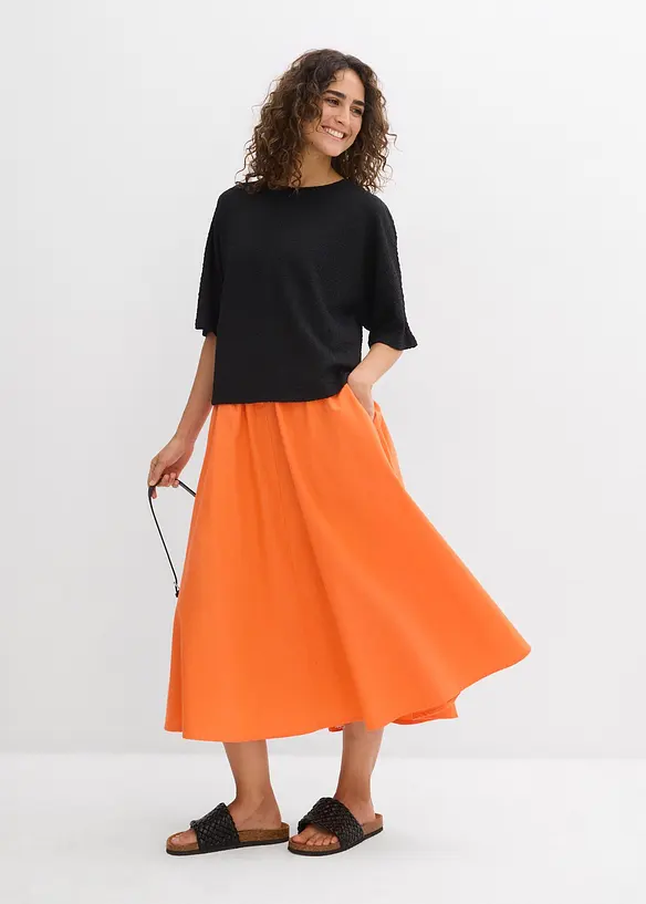 Midirok van een soepele linnenmix, bonprix
