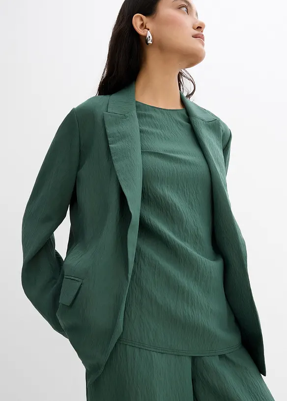 Blazer van een gestructureerde crinkle-viscosemix, bonprix
