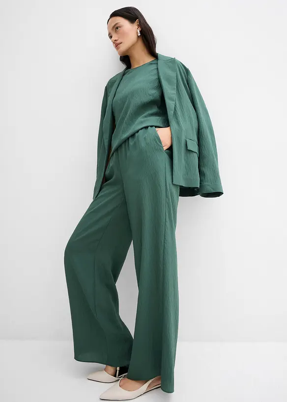 Broek van gestructureerde viscosemix, bonprix