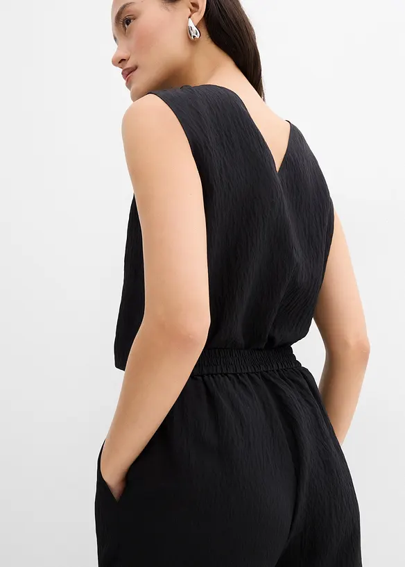 Broek van gestructureerde viscosemix, bonprix