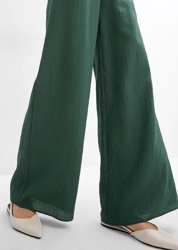 Broek van gestructureerde viscosemix, bonprix