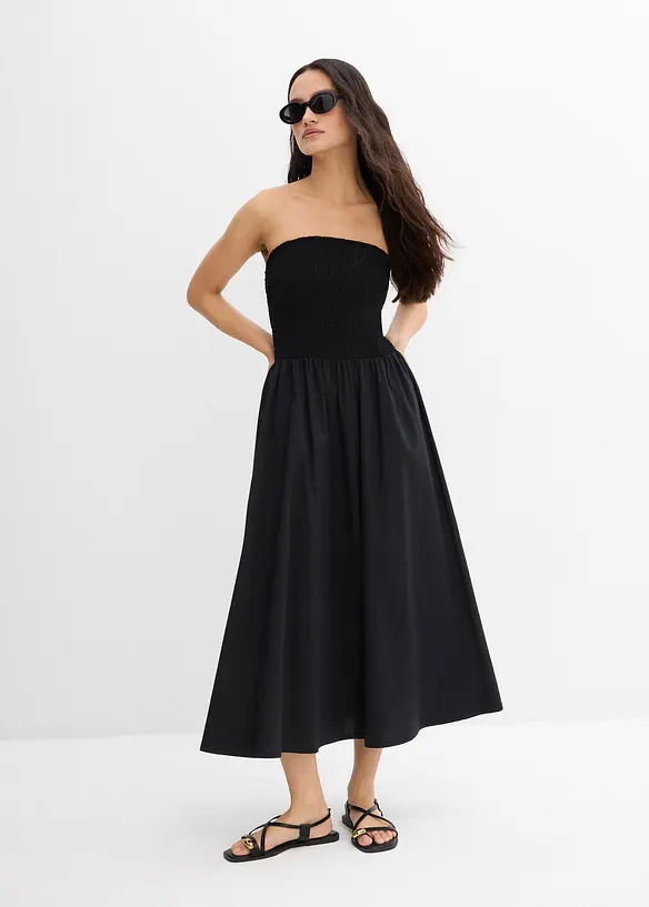Midi jurk met spaghettibandjes, bonprix