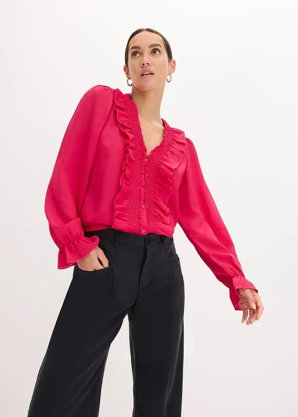 Blouse met volants, bonprix