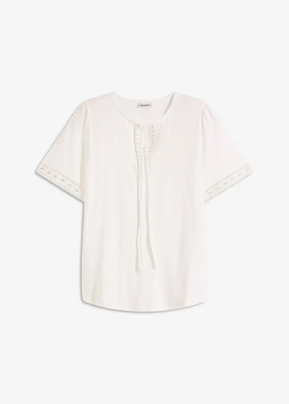 Shirt tuniek met kanten lint, bonprix