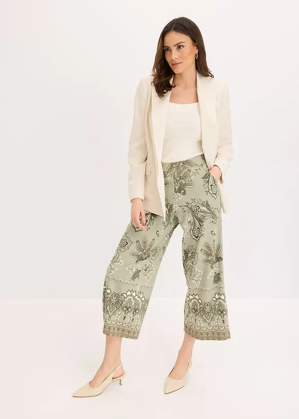 Jersey broek met paisley motief, bonprix