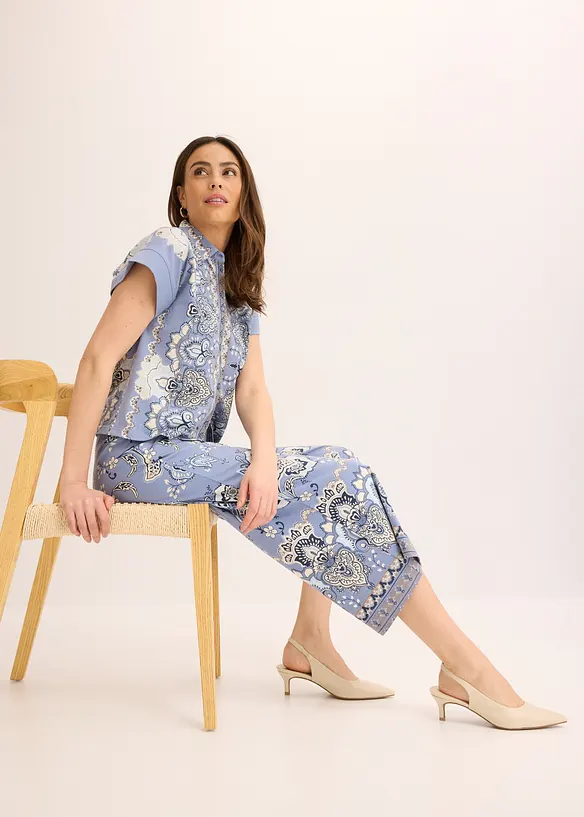 Jersey broek met paisley motief, bonprix