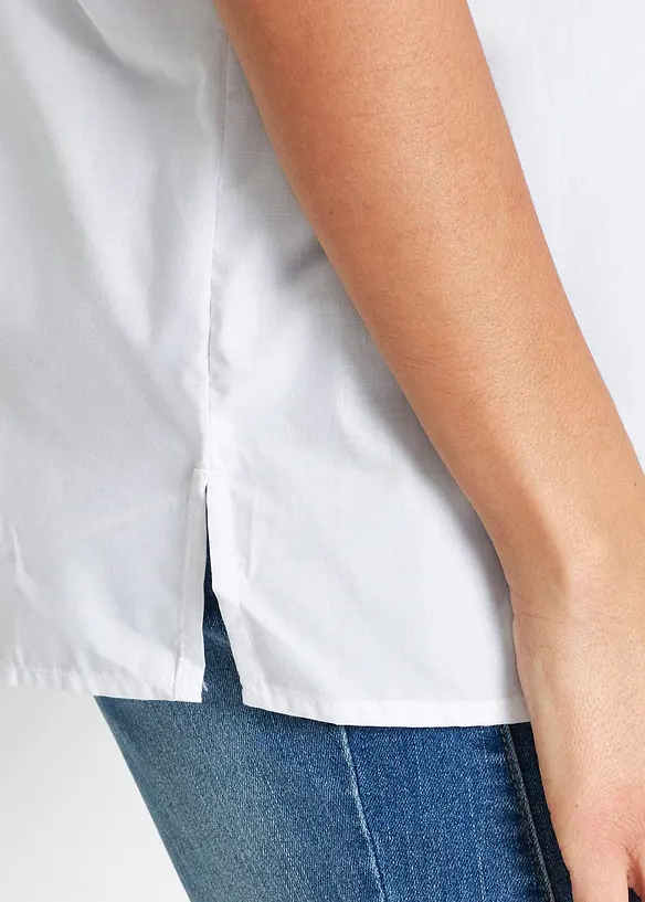 Popeline blouse met korte mouwen, bonprix