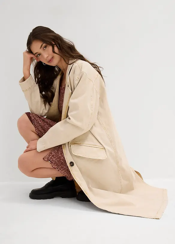Trenchcoat van twill, bonprix
