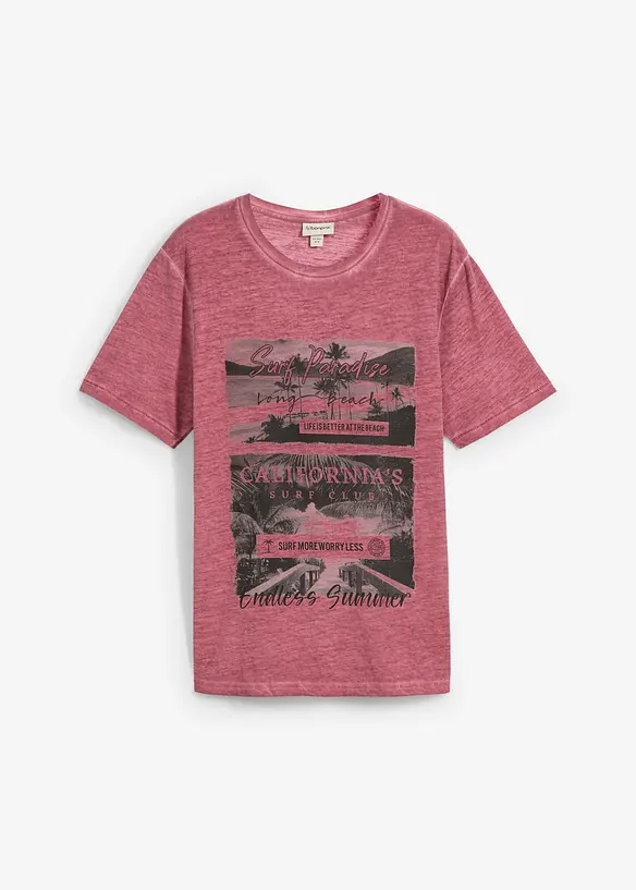 T-shirt van biologisch katoen in washed out look, bonprix