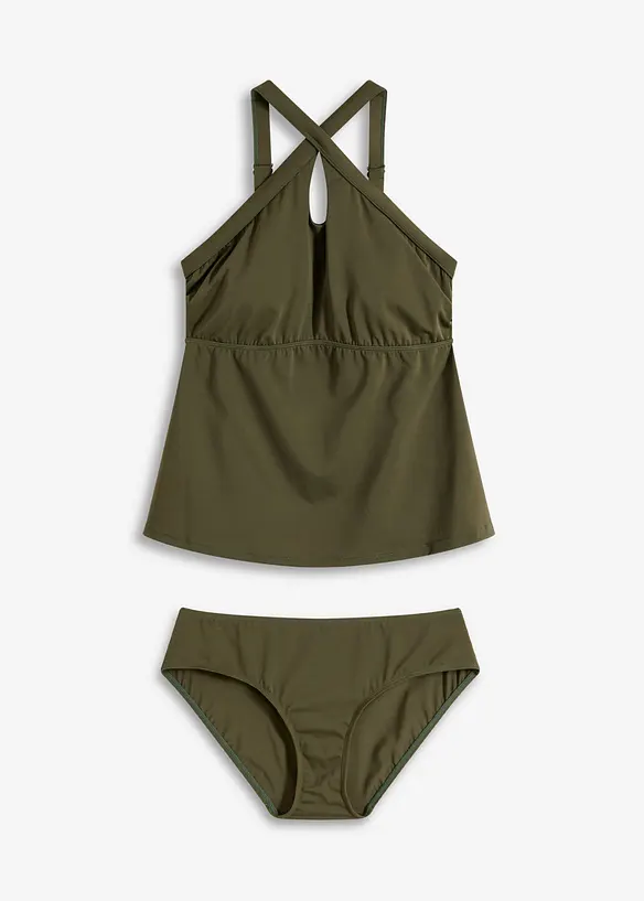 Tankini met gekruiste bandjes (2-dlg. set), bonprix